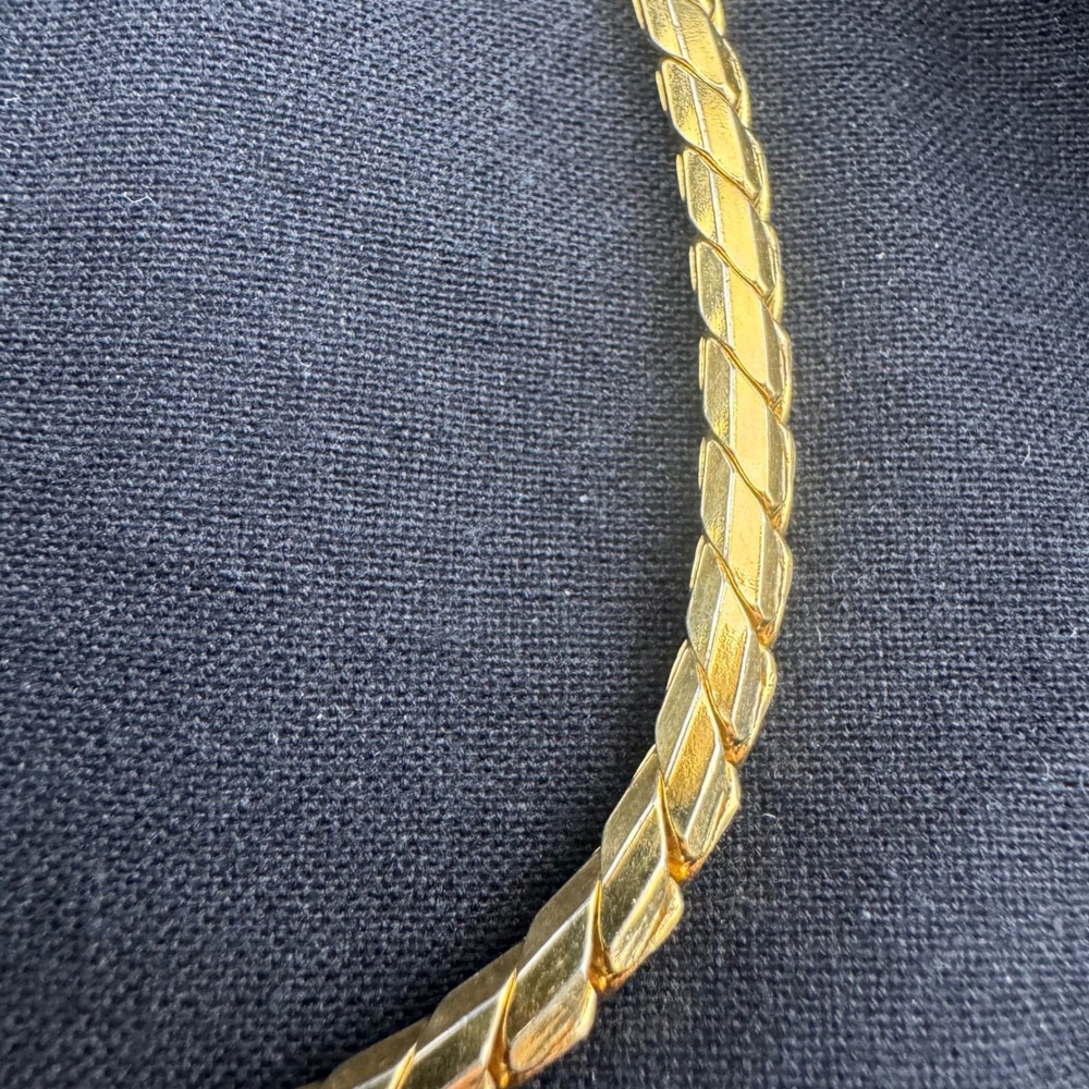 Heavy Chunky Link Chain Necklace Gold Tone Toggle Clasp Anne Klein 32 Inch